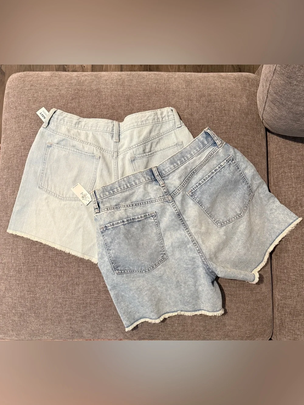 Set of 2 Old Navy Light Blue Denim Shorts High-Rise Frayed NWT Girls Plus 20